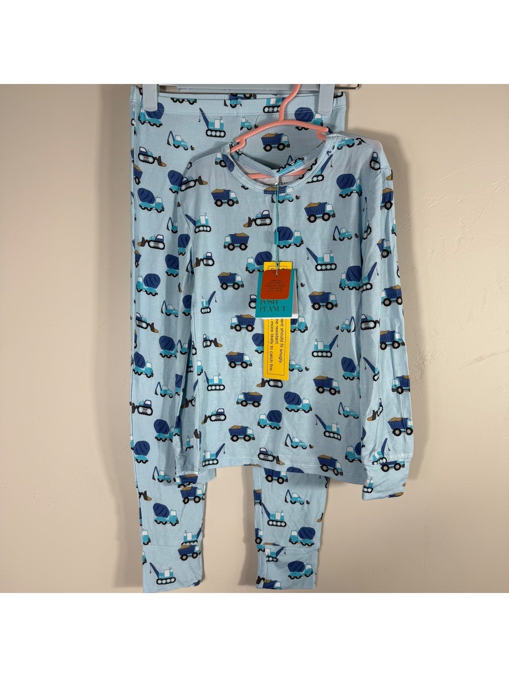 Posh Peanut Bamboo Construction Truck Pajama Set | 7Y-8Y